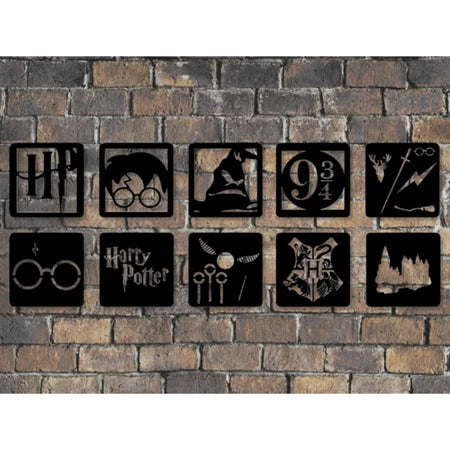 10 Kit Mini Quadros Harry Potter Decoração Sala Quartos