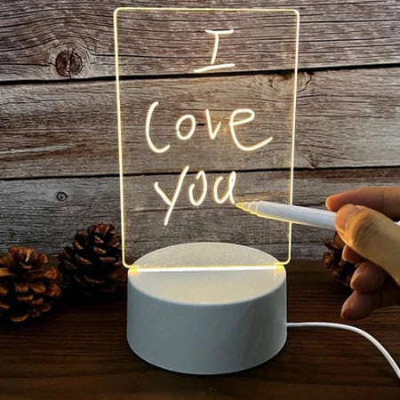 Luminaria Led Escrever De Caneta Lousa Quadro Mesa Anotacoes presente dia dos namorados