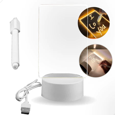 Luminaria Led Escrever De Caneta Lousa Quadro Mesa Anotacoes presente dia dos namorados
