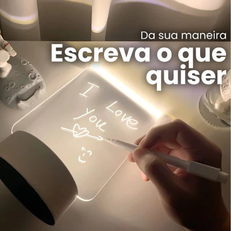 Luminaria Led Escrever De Caneta Lousa Quadro Mesa Anotacoes presente dia dos namorados