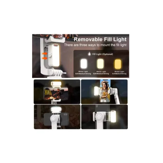 Gimbal Estabilizador De Celular Removível Flexível Com Luz Led Tripe E Controle IT-blue Le-3904