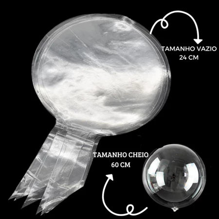 Kit 150 Unidades Balão Bubble 24 Polegadas 60 Cm Cristal Festas Decoração