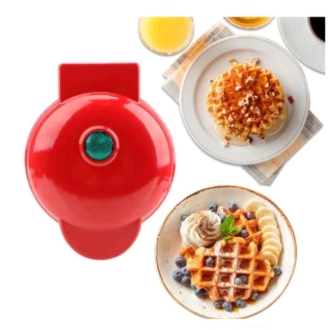 Mini Máquina de Waffles Elétrica Portátil Casa Cozinha Fazer Waffle Panquecas Automático 220V