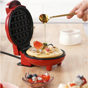 Mini Máquina de Waffles Elétrica Portátil Casa Cozinha Fazer Waffle Panquecas Automático 220V