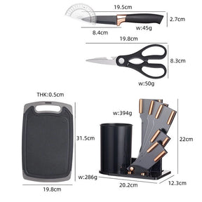 Kit Conjunto 19 Pçs Jogo Utensílios de Cozinha Kit Luxo Com Espátula Com Tábua Tesoura Faca R9