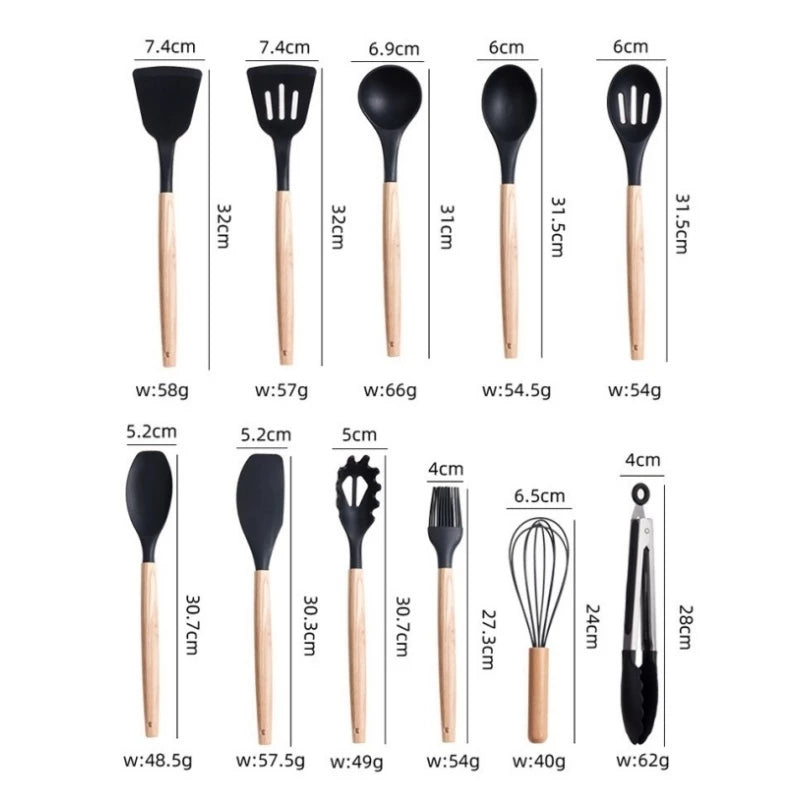Kit Conjunto 19 Pçs Jogo Utensílios de Cozinha Kit Luxo Com Espátula Com Tábua Tesoura Faca R9