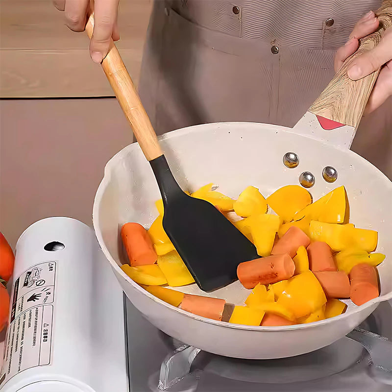 Kit Conjunto 19 Pçs Jogo Utensílios de Cozinha Kit Luxo Com Espátula Com Tábua Tesoura Faca R9