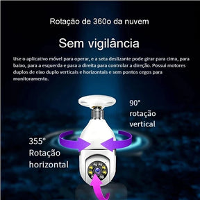 Kit Câmera de segurança a Prova D'água sem fio gira 360 com app Yousee full HD visão notturna