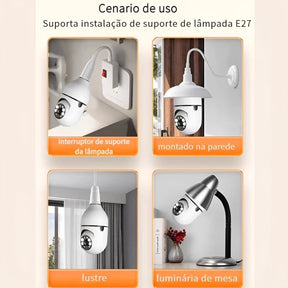 Kit Câmera de segurança a Prova D'água sem fio gira 360 com app Yousee full HD visão notturna