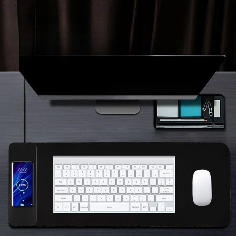 Mouse Pad Gamer RGB 70x30cm com Carregador Sem Fio 15W Iluminação LED Colorida -K3