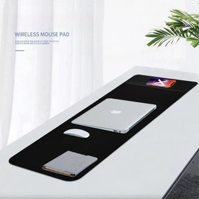 Mouse Pad Gamer RGB 70x30cm com Carregador Sem Fio 15W Iluminação LED Colorida -K3