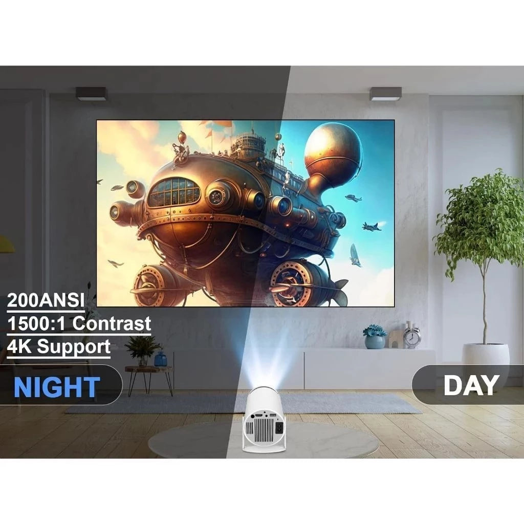 Projetor Wi-Fi portátil com interface HDMI Android HY300 4k HD com TV USB HD Android 11, cinema inteligente Bluetooth