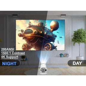 Projetor Wi-Fi portátil com interface HDMI Android HY300 4k HD com TV USB HD Android 11, cinema inteligente Bluetooth