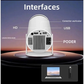 Projetor Wi-Fi portátil com interface HDMI Android HY300 4k HD com TV USB HD Android 11, cinema inteligente Bluetooth