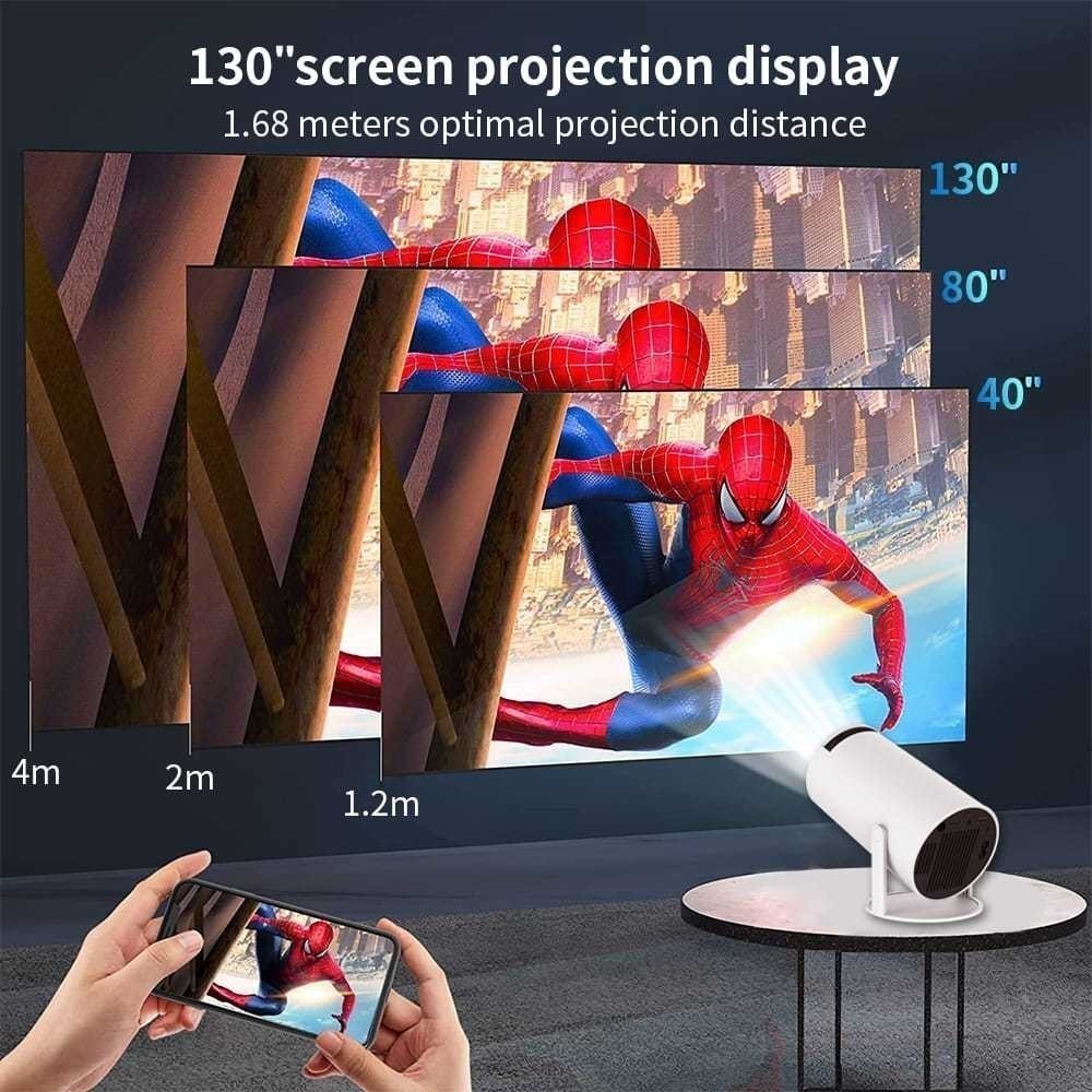 Projetor Wi-Fi portátil com interface HDMI Android HY300 4k HD com TV USB HD Android 11, cinema inteligente Bluetooth