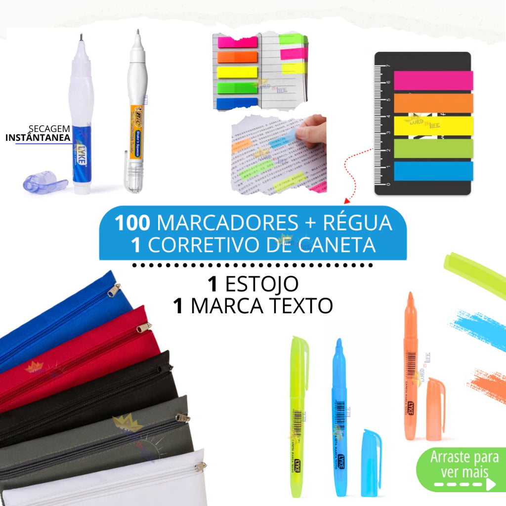 Kit Material Escolar Completo Com Sem Mochila Escolar Material Estojo