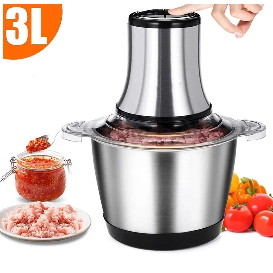 Triturador De Alimentos Carne e Legumes Elétrico 3L 110V E 220V
