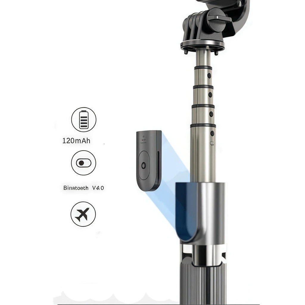 Selfie stick 1.7M de comprimento sem fio Bluetooth tripé portátil retrátil