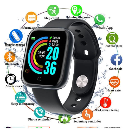 Relogio Smartwatch Smart Bracelet D20 Relógio inteligente para Android e IOS Esportivo Prova D'água Rastreador Monitoram