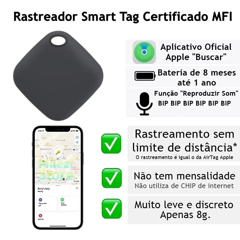 Smart Air Tag Rastreador Bluetooth para iPhone | Localizador App iOS Objetos Perdidos/Pet